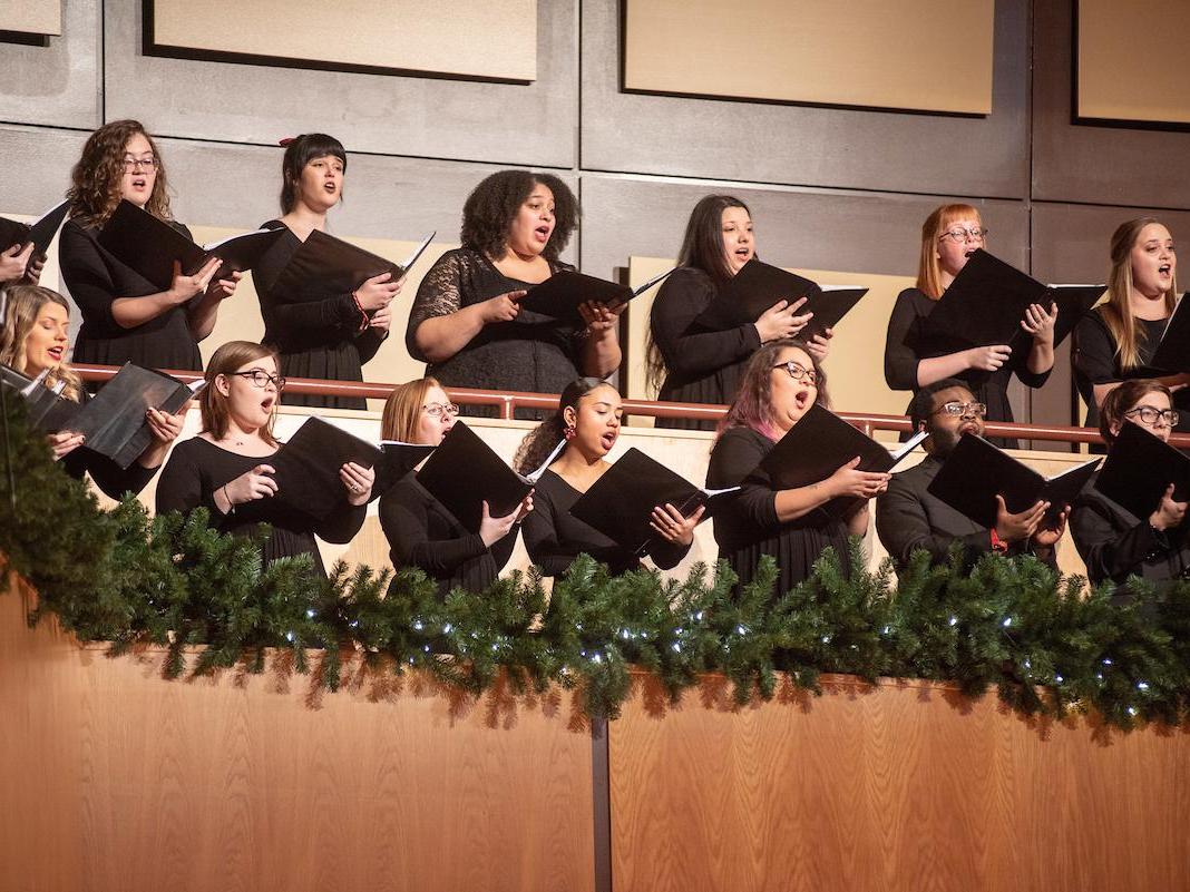 Students singing